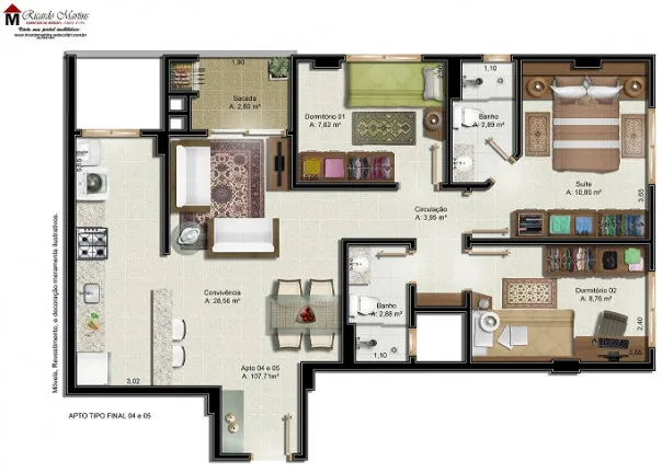 Imagem Apartamento com 2 Quartos à Venda, 76 m² em Centro - Criciúma