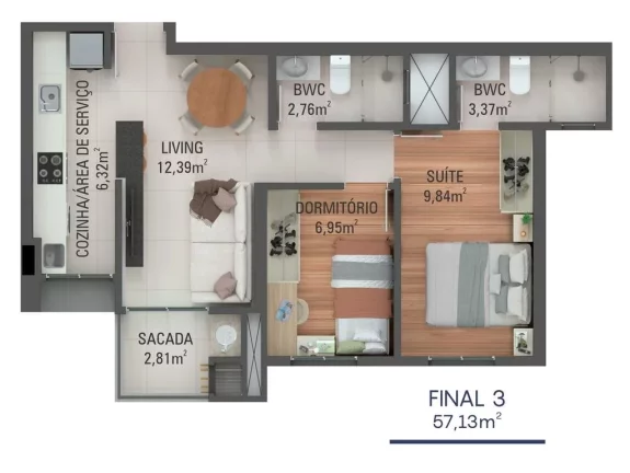 Imagem Yes Ecoville - Apartamento à venda no bairro Mossunguê - Curitiba/PR