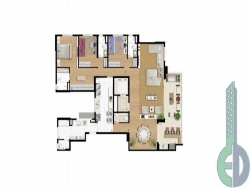 Imagem Imponente Apartamento de Luxo no Centro de São Bernardo do Campo-SP: 4 quartos, 4 suítes, 5 banheiros, 4 vagas de garagem. Domo Life São Bernardo.