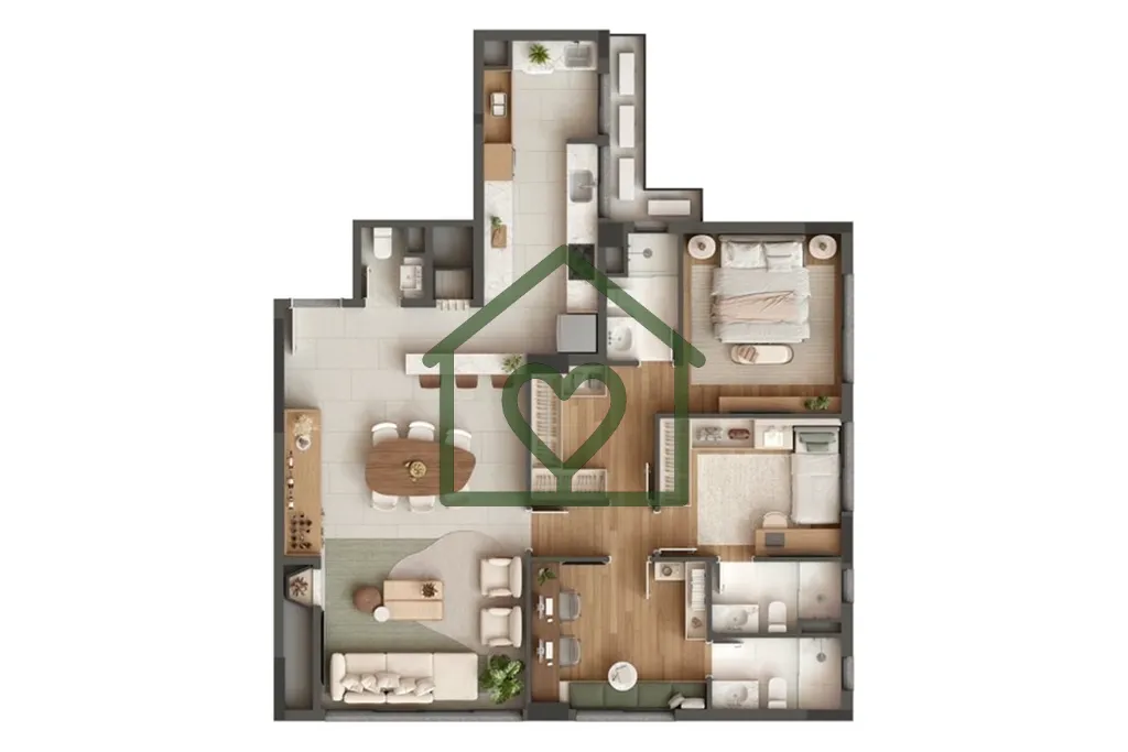 Imagem Apartamento à venda no empreendimento Season, com 122m2 de área privativa. O imóvel conta com 3 s...