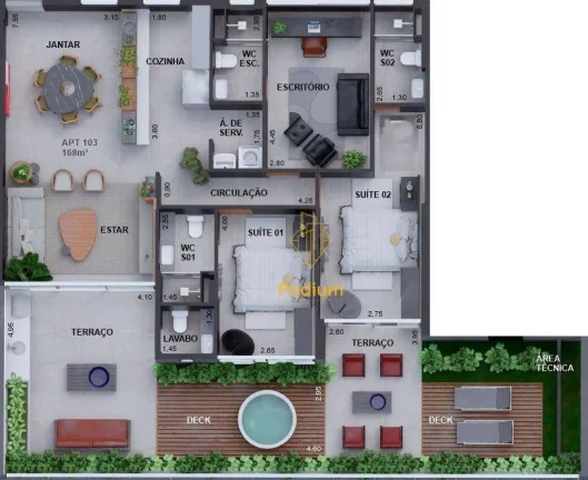 Imagem Apartamentos térreo com área privativa e jacuzzi a beira mar da praia do Cabo Branco - AP0501