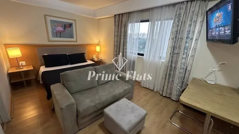 Imagem Flat disponível para venda no Hotel Bienal Suítes, com 28m², 1 dormitório e 1 vaga