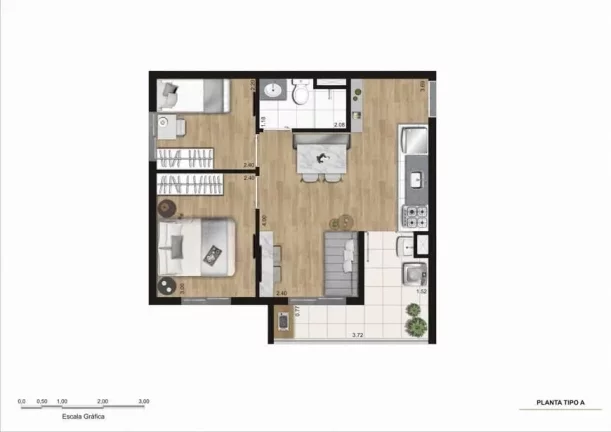 Imagem KZ VISION FREGUESIA - KAZZAS - Apto de 42m², 2 dormitórios, com fácil acesso à Marginal Tietê!