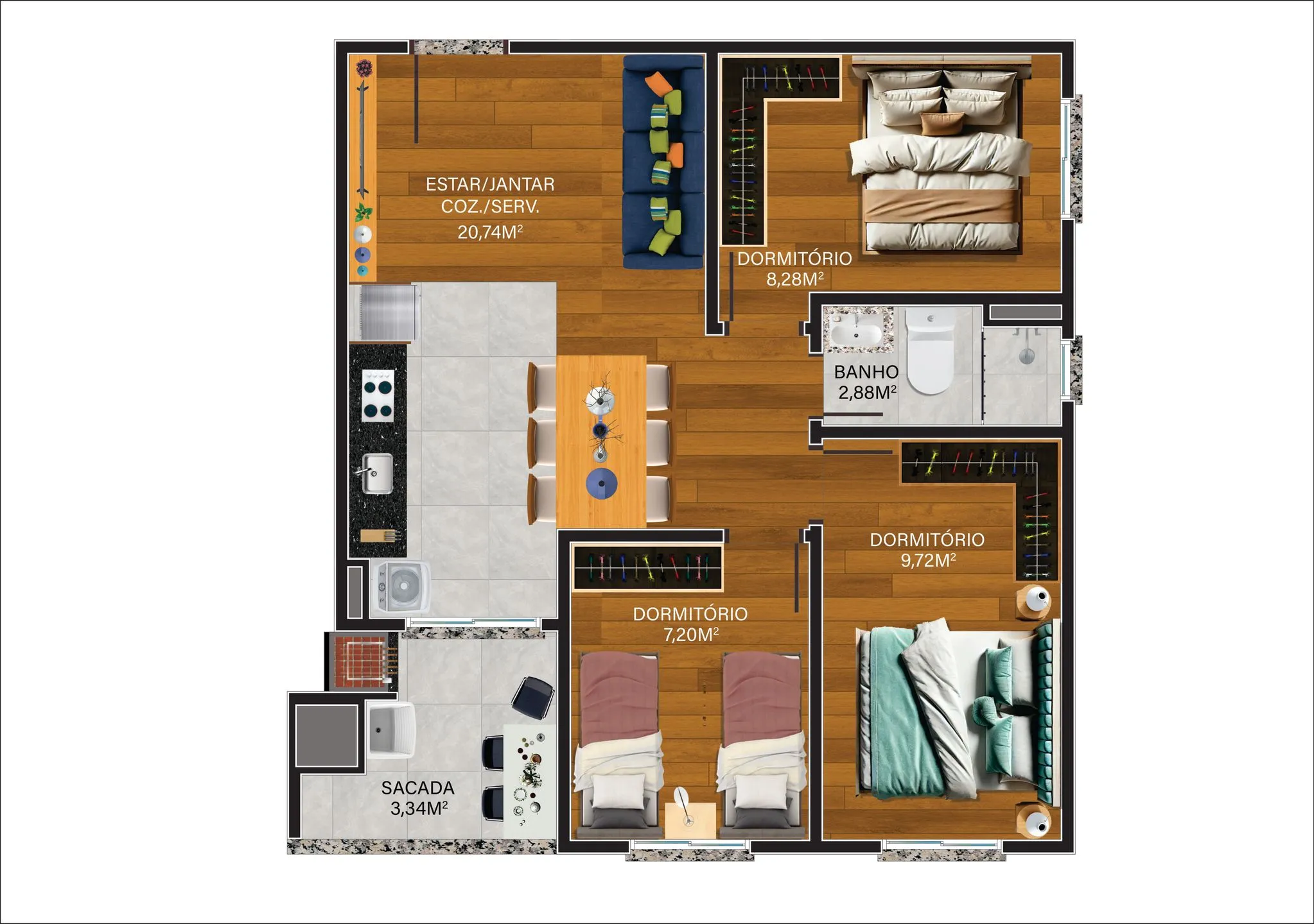 Imagem Apartamento à venda em Caxias do Sul, Bela Vista, com 2 quartos, 45.89m2