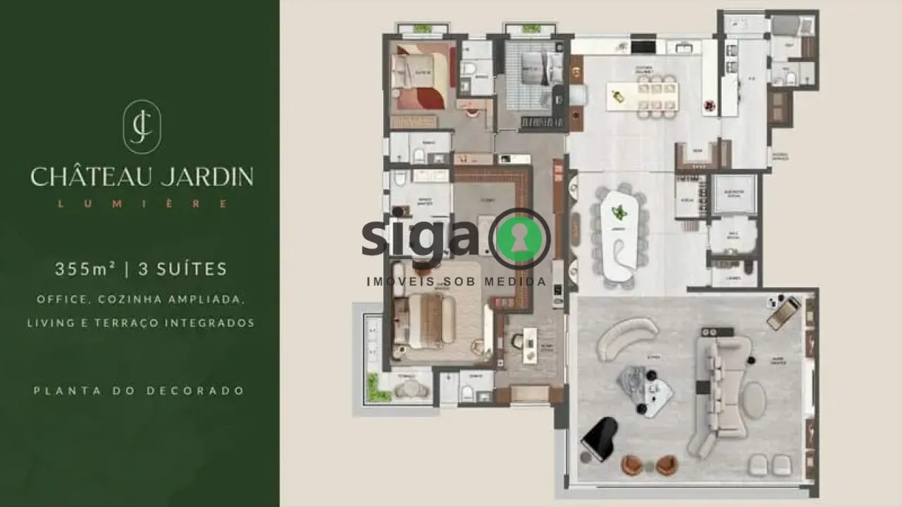 Imagem Apartamento 355m2 4 suítes e 5 vagas - Condomínio com quadra de tênis
