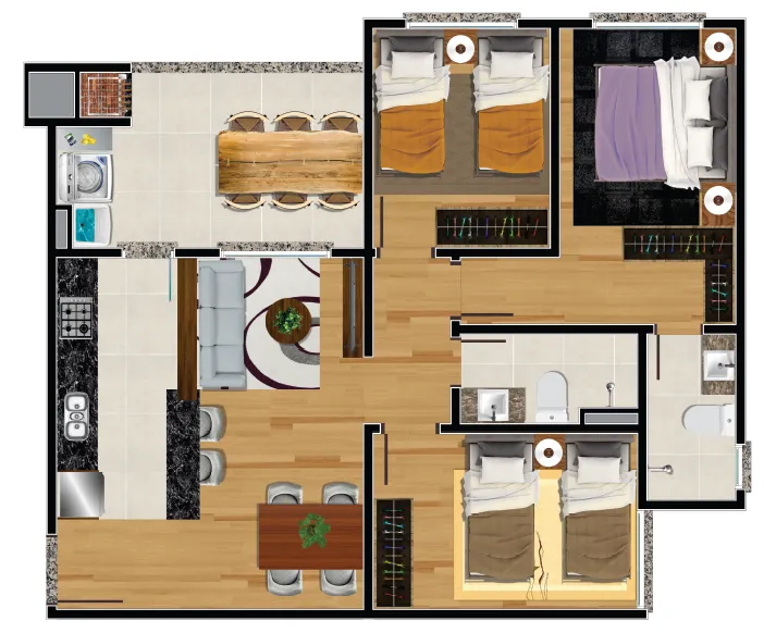 Imagem Apartamento à venda em Caxias do Sul, Nossa Senhora da Saúde, com 3 quartos, 73.28m2