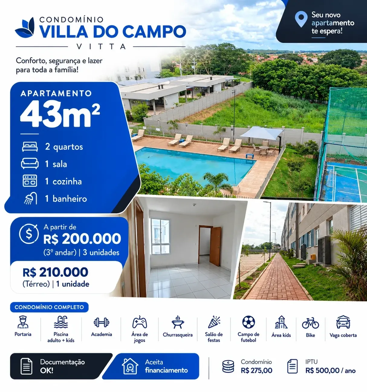 Foto do imóvel Apartamento com 2 Quartos à Venda, 43 m² em Fazenda Rio Preto, São José do Rio Preto - SP