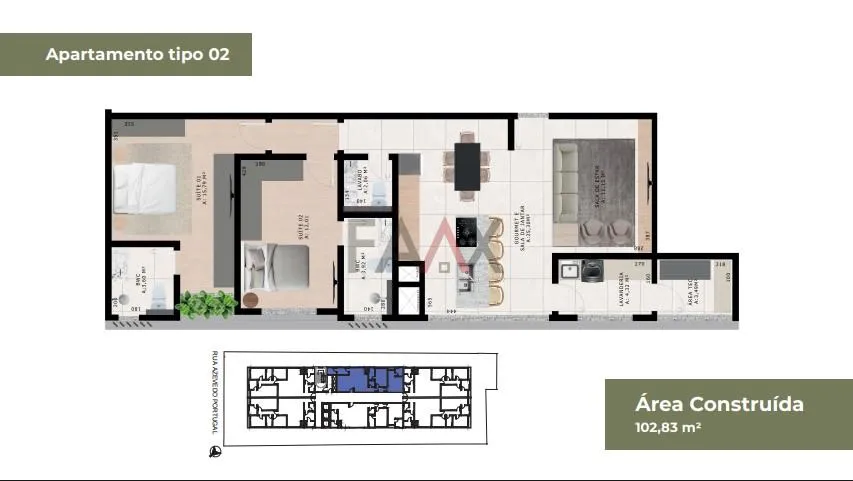 Imagem Apartamento no Edifício Bella Morata na planta no Centro de Guarapuava PR