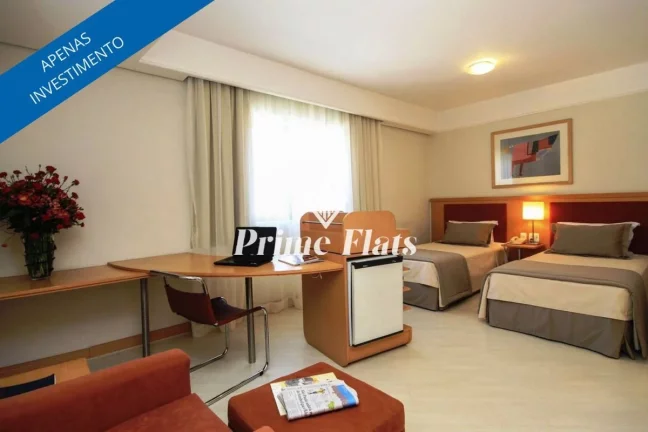 Foto do imóvel Flat disponível para venda no Hotel Bienal Suítes, com 28m², 1 dormitório e 1 vaga de garagem em Rua Sena Madureira