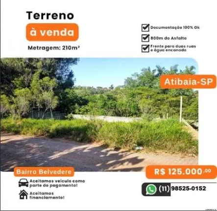 Foto do imóvel Terreno Atibaia Escritura apenas R$ 125 mil!!