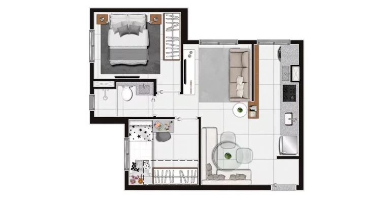Imagem APARTAMENTO 41M², 2 DORMITÓRIOS COM 1 VAGA DE GARAGEM À VENDA - VILA NOVA CACHOEIRINHA - ZONA NORTE - SÃO PAULO / SP