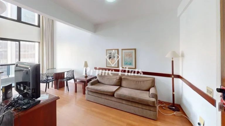 Foto do imóvel Flat disponível para locação no Place Vendome Flat Service em Moema, com 52m², 1 dormitório e 1 vaga em Avenida Moema