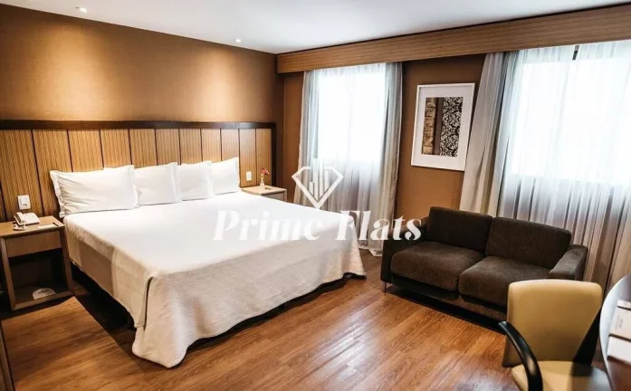 Foto do imóvel Flat disponível para venda no Wyndham Ibirapuera com 27m², 1 dormitório e 1 vaga de garagem em Avenida Ibirapuera