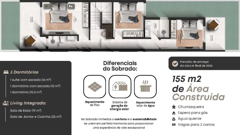 Imagem Casa 3 quartos sendo 1 suíte para venda no bairro Vinhedos em Caxias do Sul