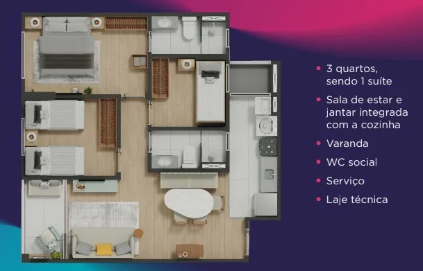 Imagem Apartamento para Venda em Fortaleza, Maraponga, 2 dormitórios, 1 suíte, 2 banheiros, 1 vaga