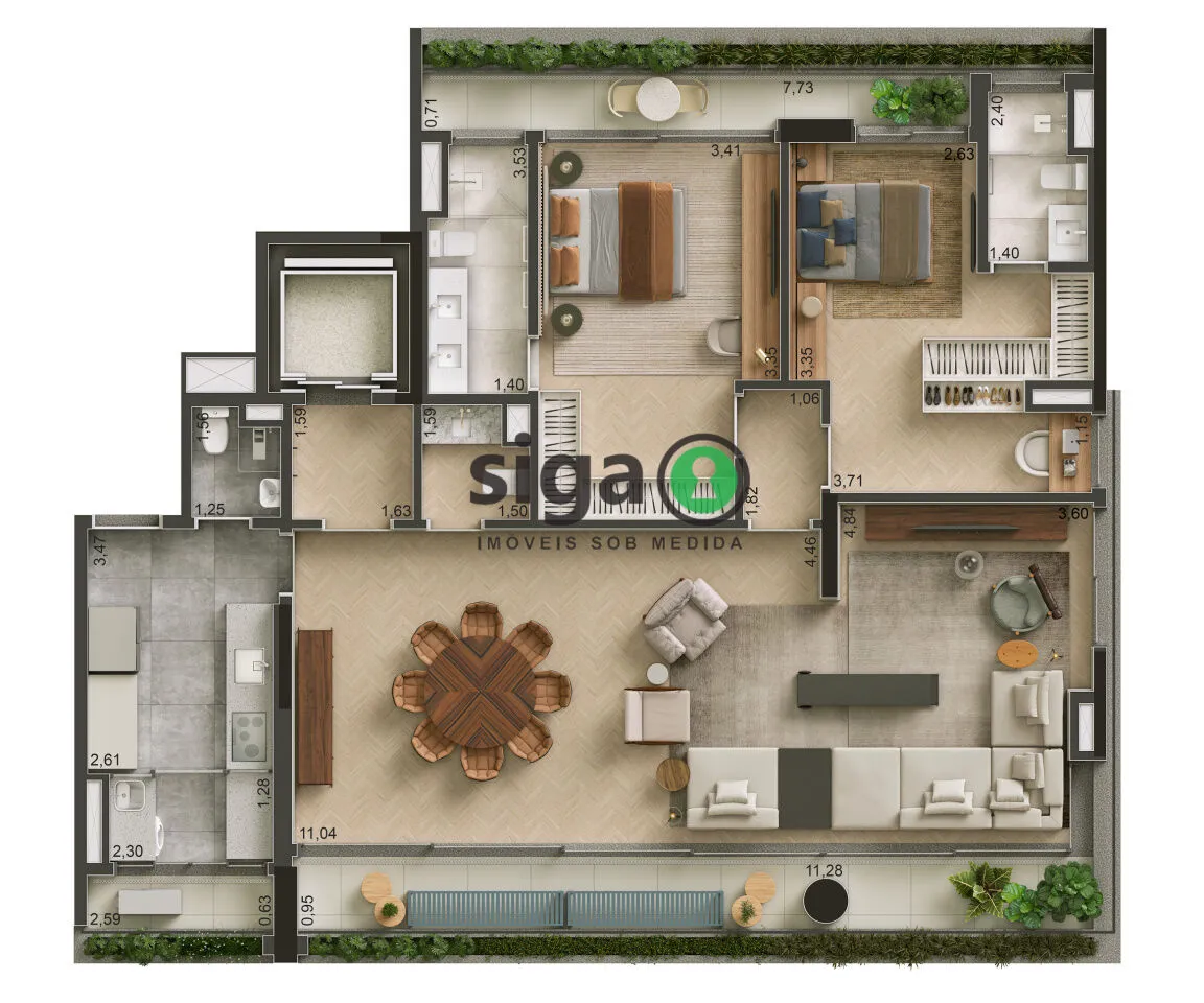 Imagem Apartamento à venda em Higienópolis de 168m² com 3 suítes e 2 vagas - São Paulo