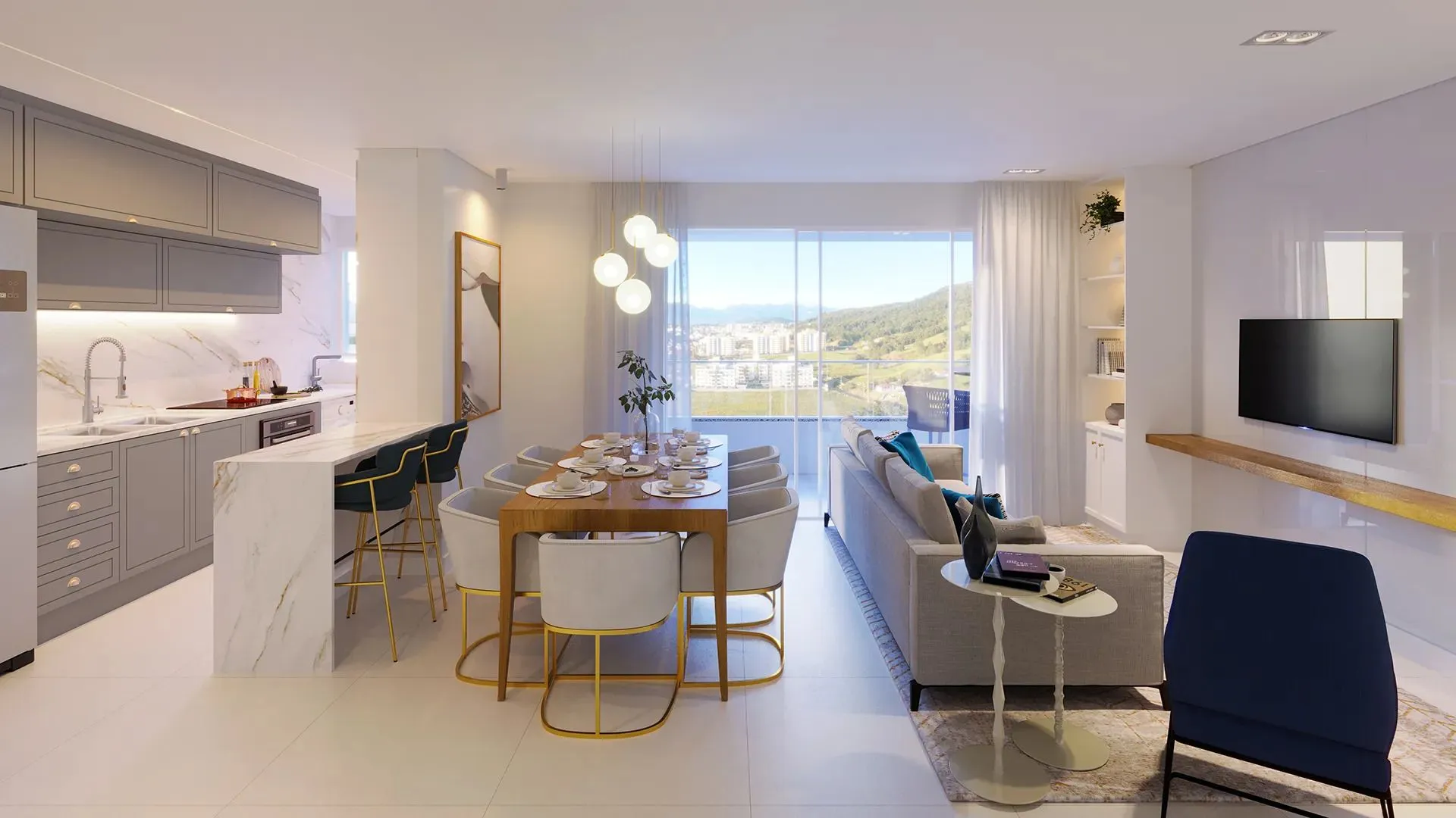 Imagem Apartamento em construção, 3 dormitórios com suíte na Pedra Branca - Palhoça - SC