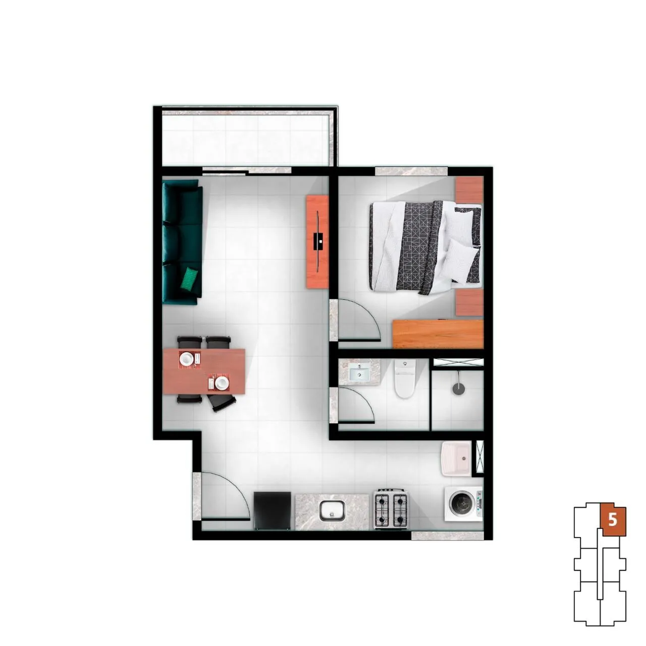 Imagem Apartamento 1 Quarto à Venda no Mutondo 28,99m² | São Gonçalo