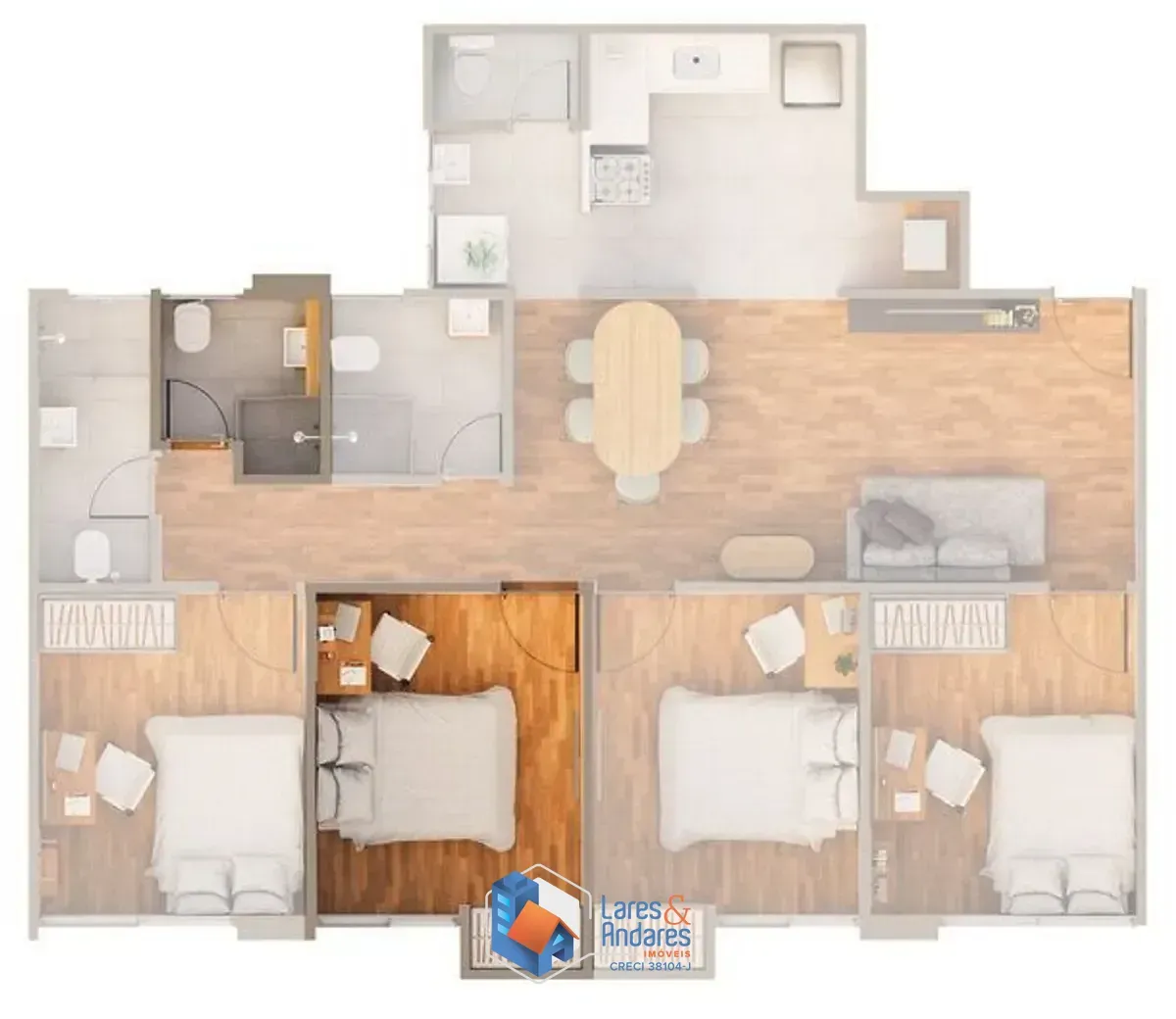 Imagem Apartamento para venda em Brooklin com 4 quartos, 90m²