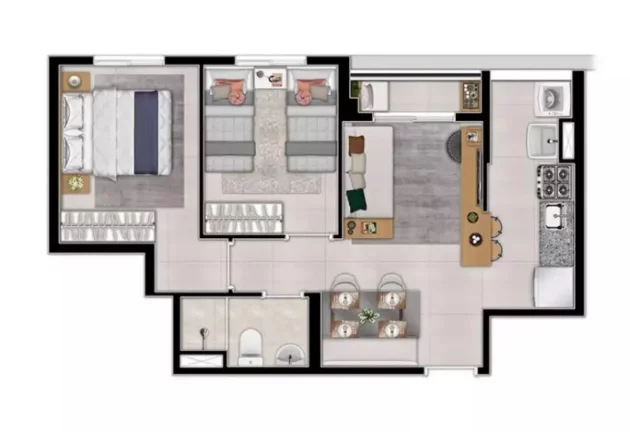 Imagem APARTAMENTO DE 46M², 2 DORMITÓRIOS, VARANDA COM 1 VAGA A VENDA - FREGUESIA DO Ó - ZONA NORTE - SÃO PAULO/SP