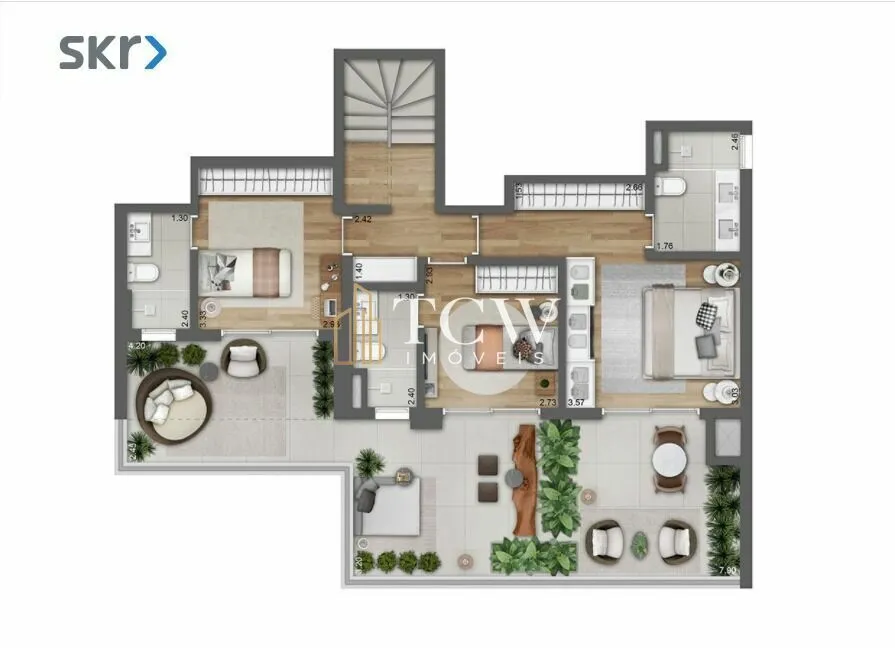 Imagem Apartamento Cobertura Duplex 252,53m2 - 3 suítes