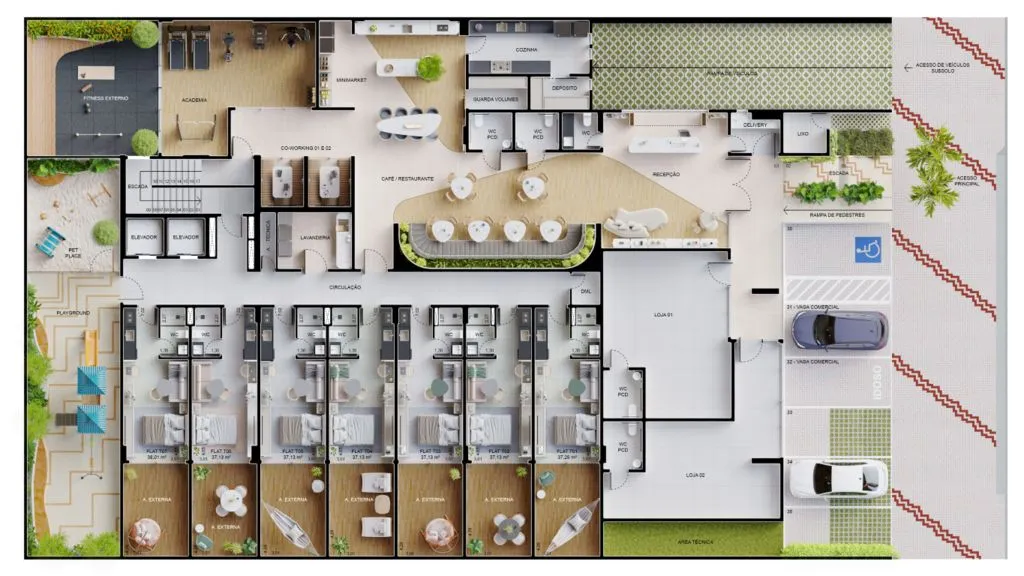 Imagem Apartamento Garden com 1 dormitório à venda, 37 m² por R$ 815.999,00 - Tambaú - João Pessoa/PB