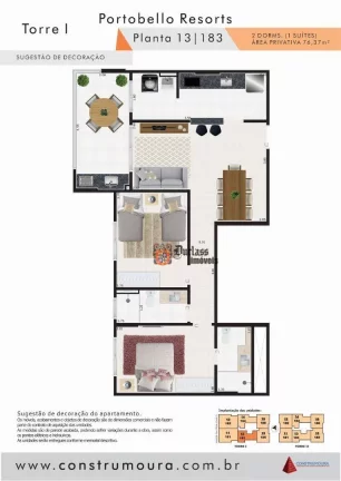 Imagem Apartamento com 2 dormitórios à venda, 76,37 m² a partir de R$ 490.845, - Centro - Mongaguá/SP
