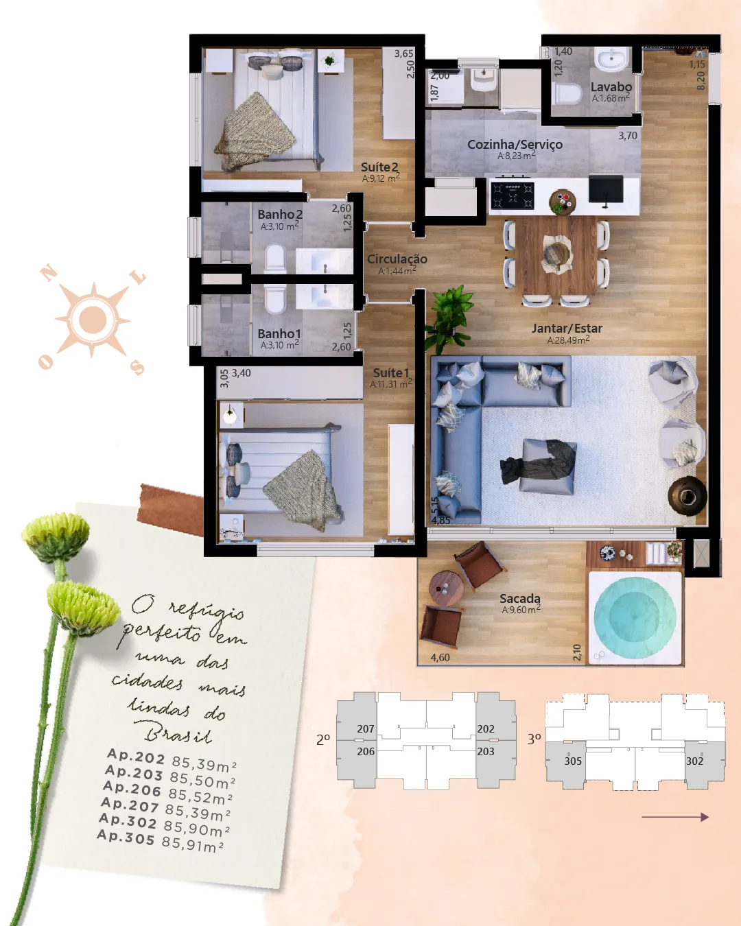 Imagem Apartamento à venda em Gramado, Centro, com 2 quartos, 86.26m2