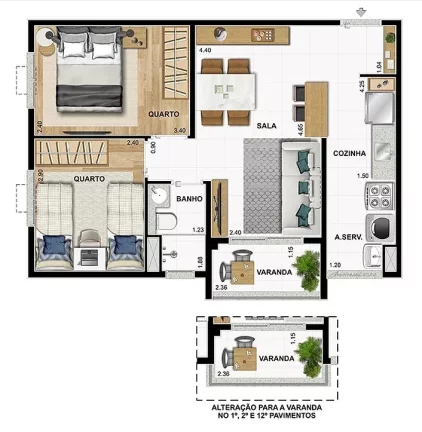 Imagem Apartamento à venda no Engenho de Dentro, Rio de Janeiro-RJ: 2 quartos, 1 banheiro, 48,27 m² de área!