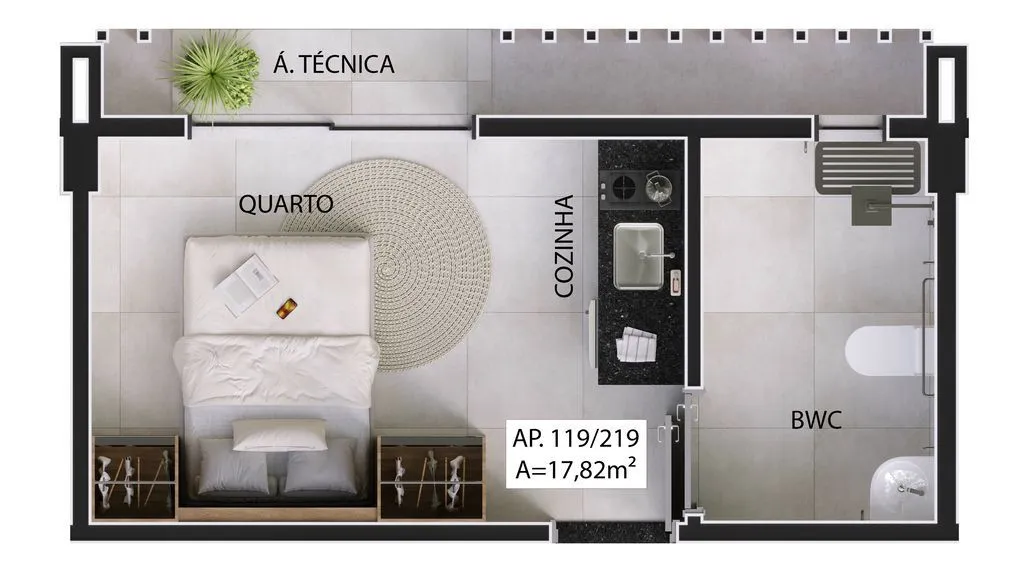 Imagem Flat com 1 dormitório à venda, 19 m² por R$ 305.132,00 - Manaíra - João Pessoa/PB