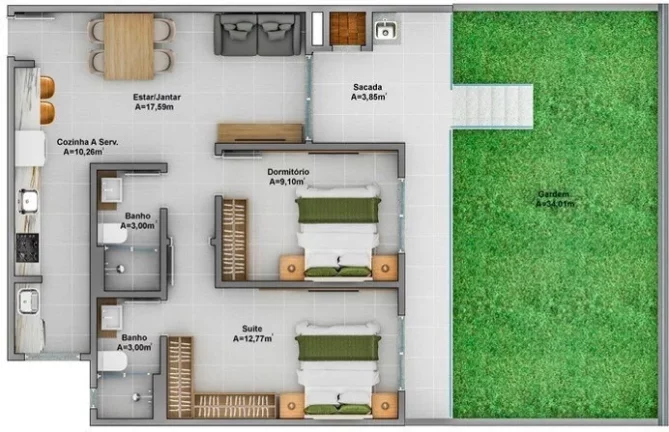 Imagem Manhattan Residence - Apartamento à venda no bairro Ingleses do Rio Vermelho - Florianópolis/SC