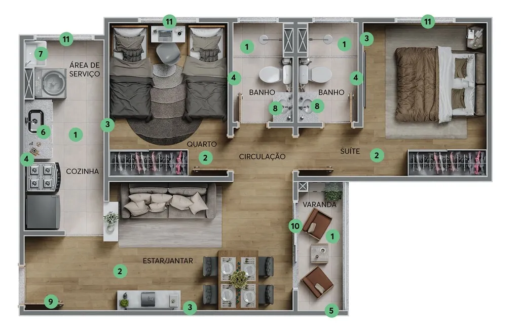 Imagem Apartamento à venda no bairro Jardim Novo Mundo - Goiânia/GO