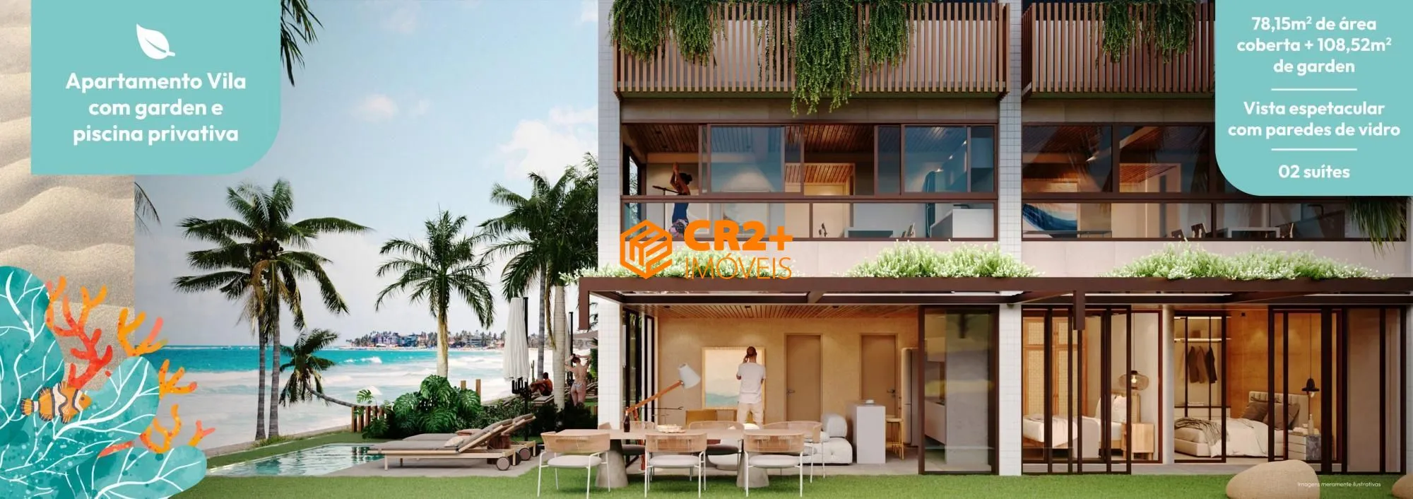 Imagem Vendoa apartameto duplex Pé na areia em Porto de Galinhas.