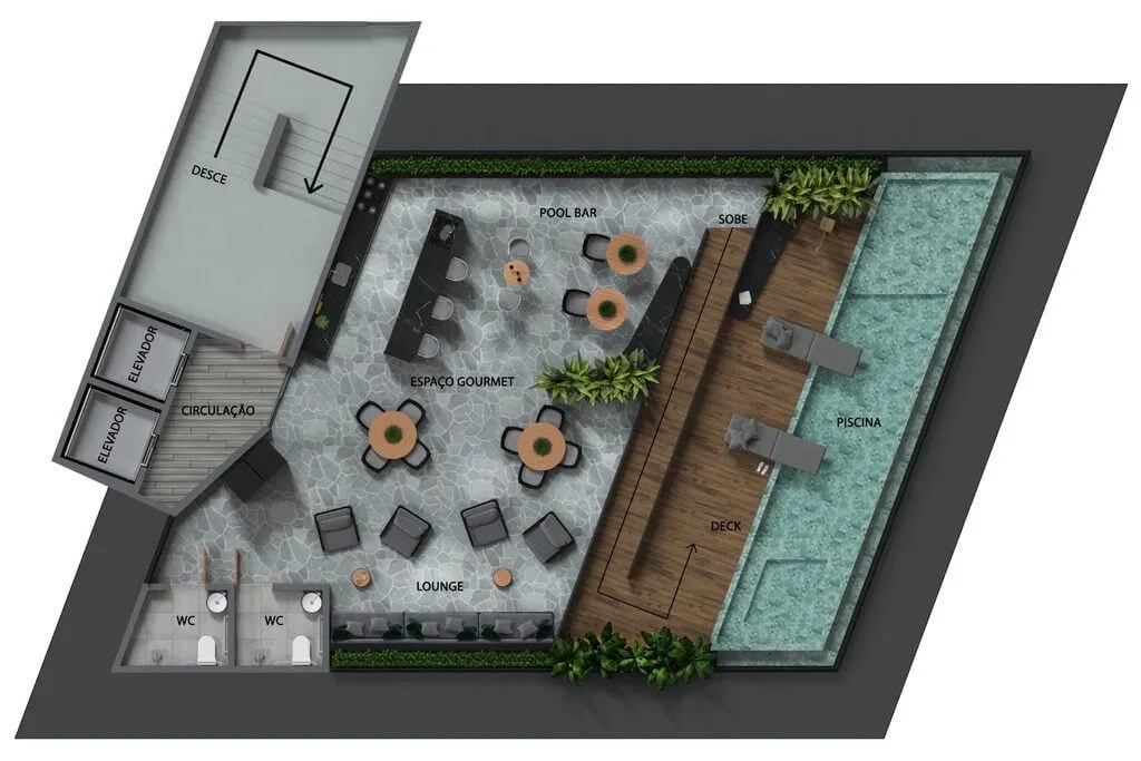 Imagem Flat à venda no Sunrise, 23 m², 1 vaga, Ponta de Campina - Cabedelo