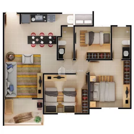 Imagem Apartamento pronto para morar, 3 dormitórios à venda por R$ 330.000,00 - Condomínio SOLARIS PRAIA - Beira Mar/Luís Correia/PI