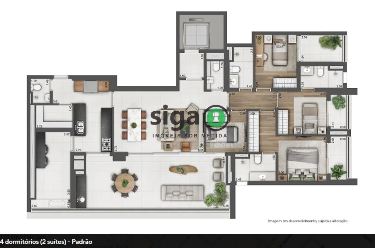Imagem Apartamento com 4 dormitórios sendo 2 suítes no coração do Brooklin