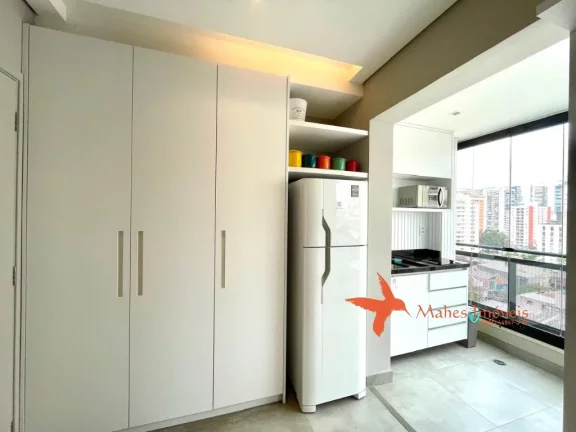 Imagem Apartamento para locação em Pinheiros, São Paulo-SP: 1 quarto, 1 suíte, 1 sala integrada, 1 banheiro, 1 vaga e 33m². Venha conhecer!
