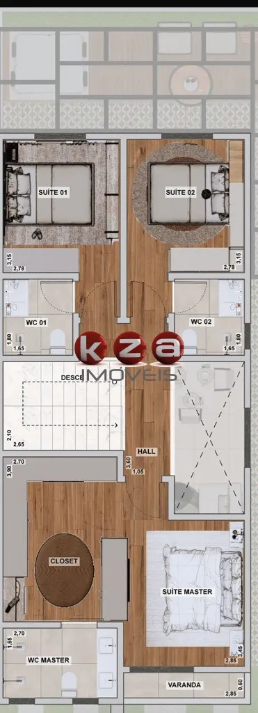 Imagem Casa em Condomínio de Luxo à Venda em Vinhedo-SP - 3 quartos, 3 suítes, 3 salas, 5 banheiros, 2 vagas - Saint Michel Village - 150m².