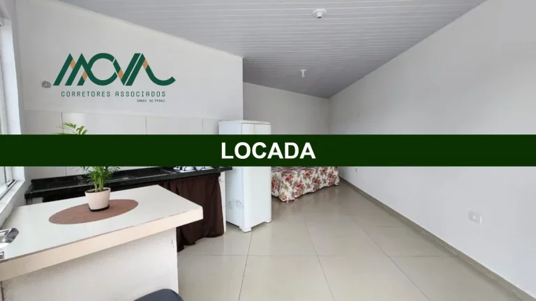 Imagem Kitnet mobiliada Unidade 01, primeira locação, com um banheiro, quarto, sala e área de serviço.
