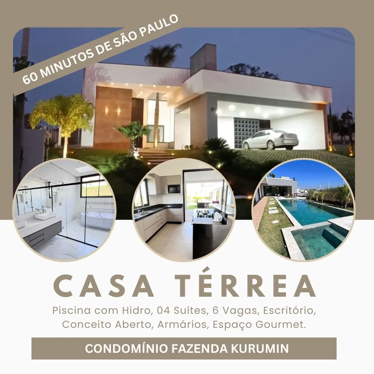Imagem Excelente Casa Térrea, Localizada no Condomínio Fazenda Kurumin - Itu/SP!