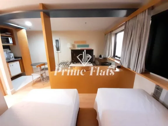 Imagem Flat disponível para locação no Transamerica Executive Jardins, com 32m², 1 dormitório e 1 vaga