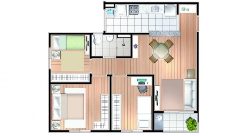Imagem Apartamento à venda em São Bernardo do Campo: 3 quartos, 1 suíte, 2 banheiros, 1 vaga na garagem, 58m² - Condomínio Conquista Anchieta