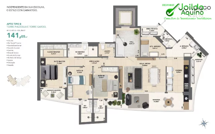 Imagem Apartamento 3 e 4 suítes, lazer, no bairro de Fátima em melhor local.