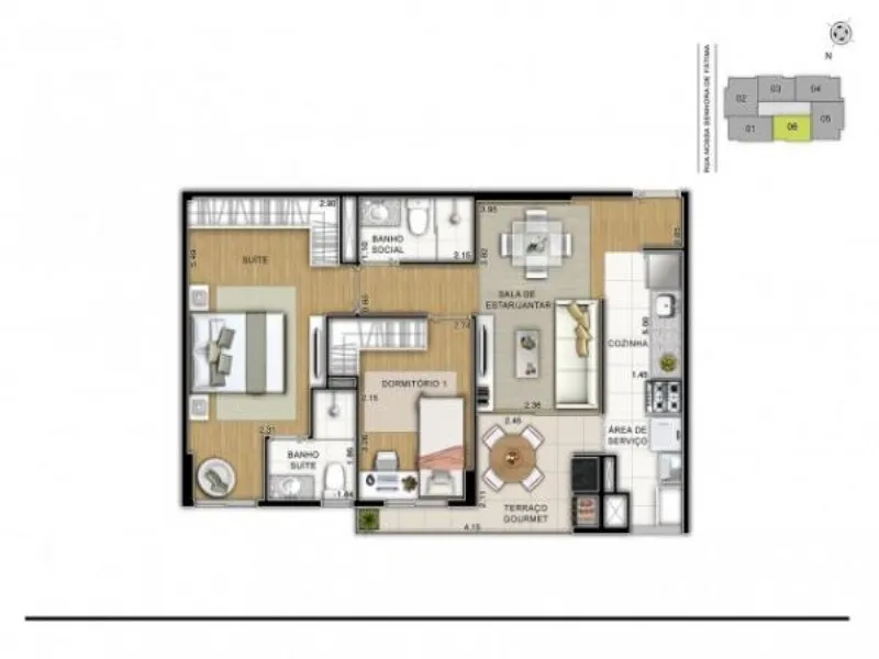Imagem Apartamento à venda: 2 quartos, 1 suíte, 2 banheiros, 2 vagas em São Caetano do Sul-SP, bairro Santa Paula - Edifício Soho Santa Paula.