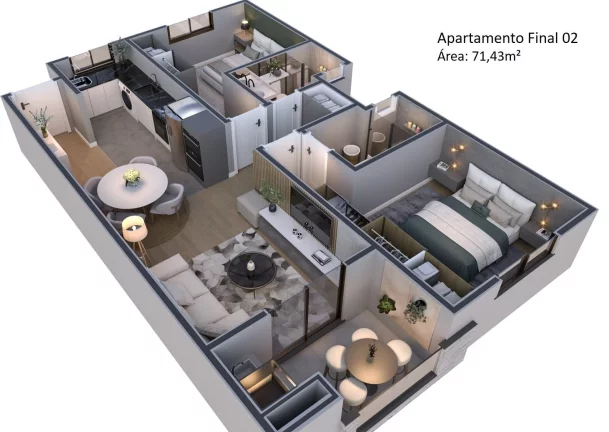 Imagem Apartamento 2 quartos sendo 1 suíte para venda no bairro Santa Catarina em Caxias do Sul