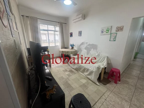 Imagem Apartamento à venda com 77m², 2 quartos, 2 banheiros, varanda frente mar por R$555.000,00 na Aparecida em Santos