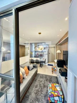 Imagem Vendo Flat 35m²,01 Quarto, Varanda Gourmet, 01 Vaga de Garagem