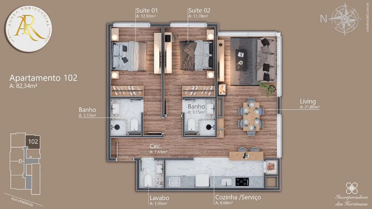 Imagem Cobertura à venda em Gramado, Av. Central, com 3 quartos, 127.75m2