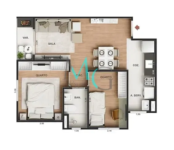 Imagem Apartamento à venda 2 Quartos 1 Vaga 42.59M² Pechincha Rio de Janeiro - RJ | Vitale Walk