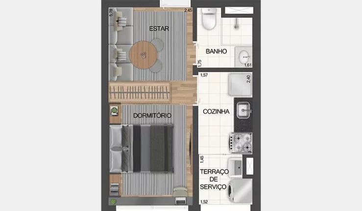 Imagem STUDIO 26,96M² COM 1 VAGA DE GARAGEM A VENDA - IPIRANGA - ZONA SUL - SÃO PAULO / SP